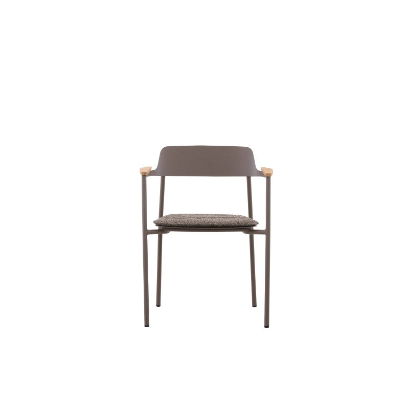 Aurora Outdoor Aluminium Dining Chair with Teak Arm with Cushion