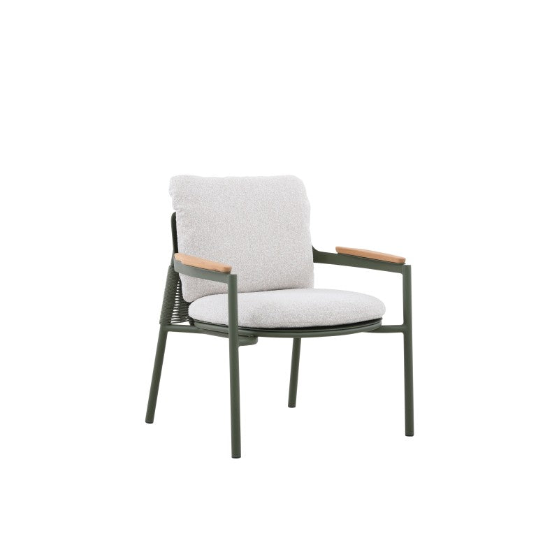 Aurora Outdoor Rope Leisure Chair with Teak Arm & Cushion