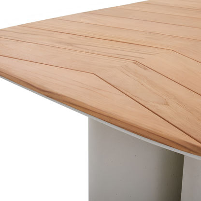 Aurora Outdoor Teak Dining Table 240 cm with Concrete Base