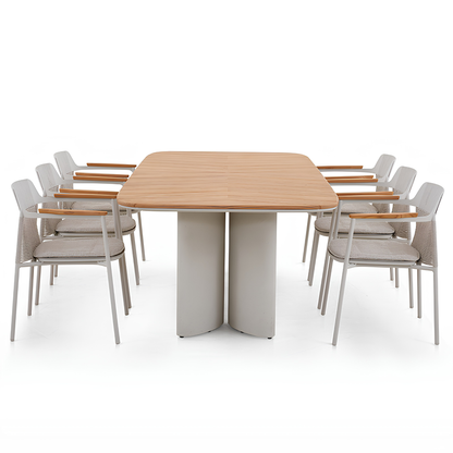 Aurora Outdoor Teak Dining Table 240 cm with Concrete Base
