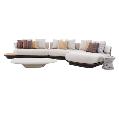 Bossa 6 Seater Outdoor Rope Lounge with Teak Side Panel
