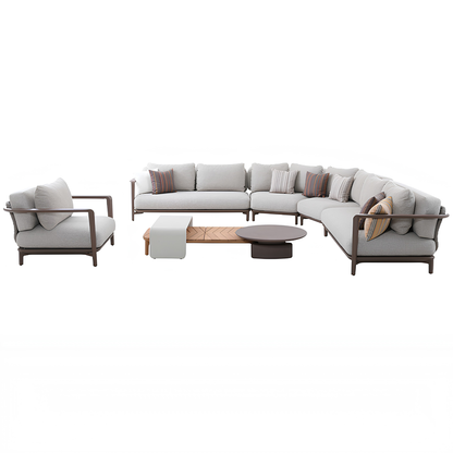 Aurora 6 Seater Outdoor Rope Lounge in Light Brown