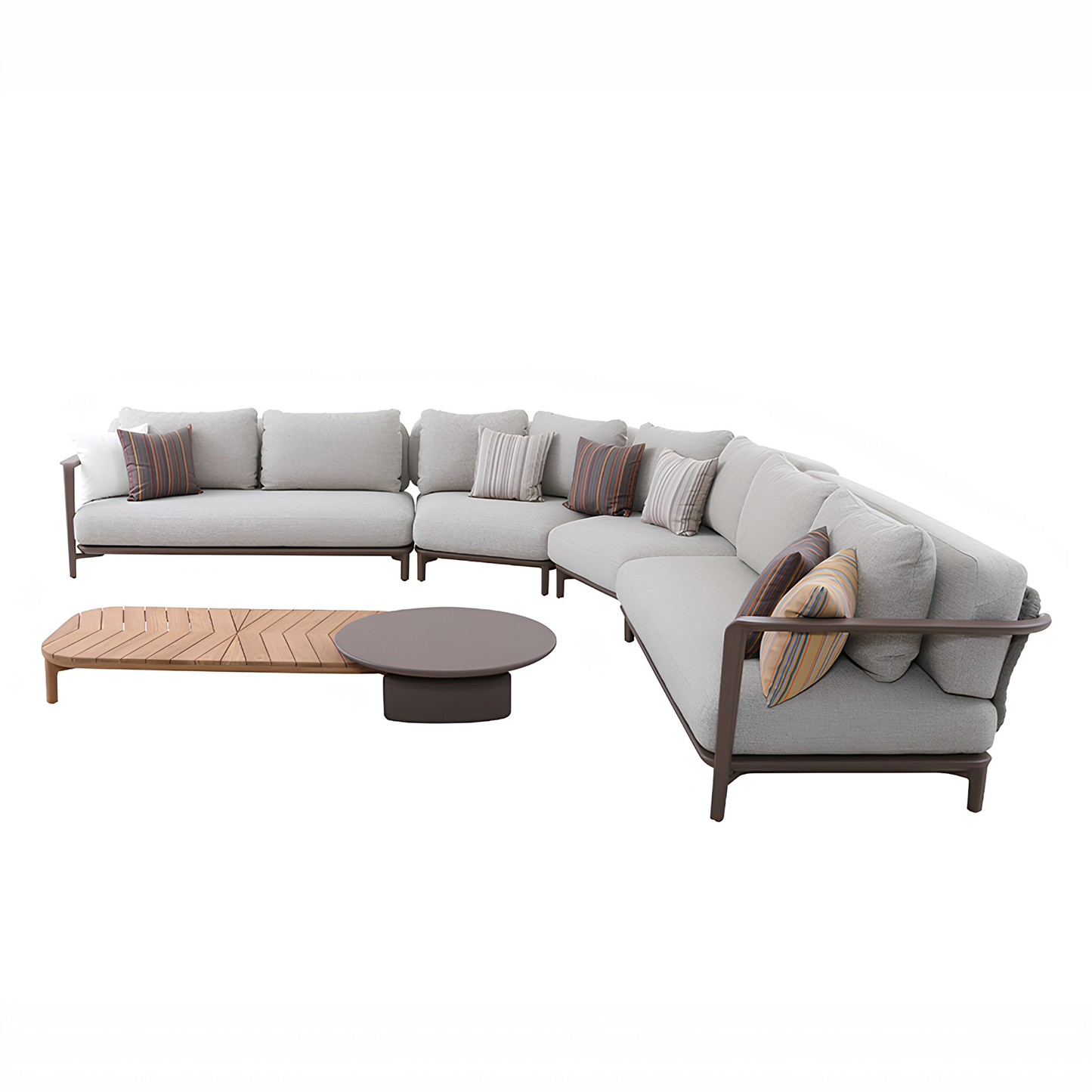Aurora 6 Seater Outdoor Rope Lounge in Light Brown