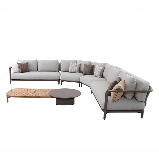 Aurora 6 Seater Outdoor Rope Lounge in Light Brown