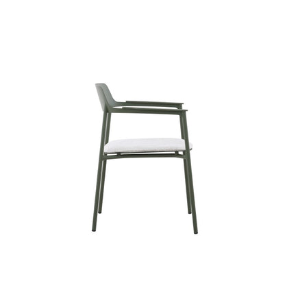 Aurora Outdoor Aluminium Dining Chair with Arm with Cushion