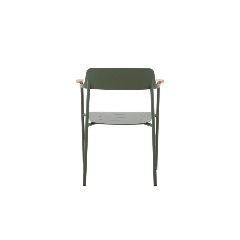 Aurora Outdoor Aluminium Dining Chair with Teak Arm with Cushion