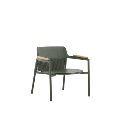 Aurora Outdoor Rope Leisure Chair with Teak Arm & Cushion