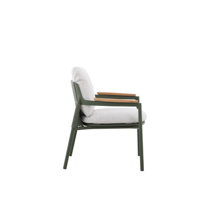 Aurora Outdoor Rope Leisure Chair with Teak Arm & Cushion