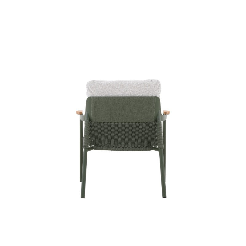 Aurora Outdoor Rope Leisure Chair with Teak Arm & Cushion