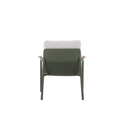 Aurora Outdoor Rope Leisure Chair with Teak Arm & Cushion