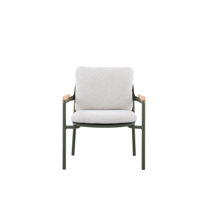 Aurora Outdoor Rope Leisure Chair with Teak Arm & Cushion