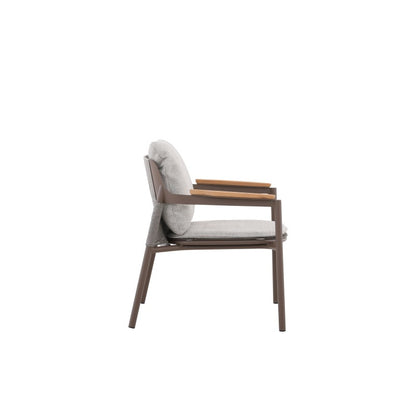 Aurora Outdoor Rope Leisure Chair with Teak Arm & Cushion