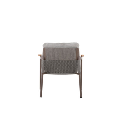Aurora Outdoor Rope Leisure Chair with Teak Arm & Cushion