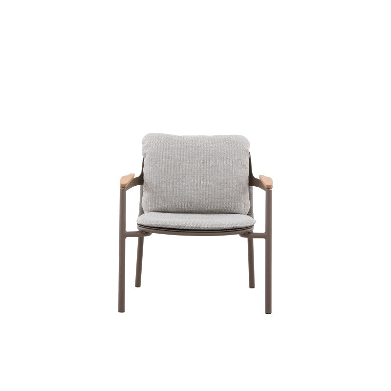 Aurora Outdoor Rope Leisure Chair with Teak Arm & Cushion