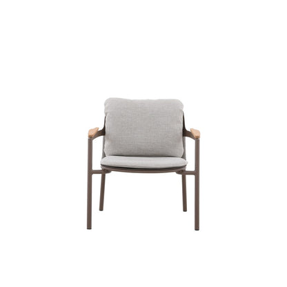 Aurora Outdoor Rope Leisure Chair with Teak Arm & Cushion