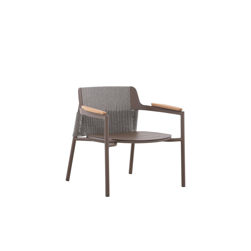 Aurora Outdoor Rope Leisure Chair with Teak Arm & Cushion