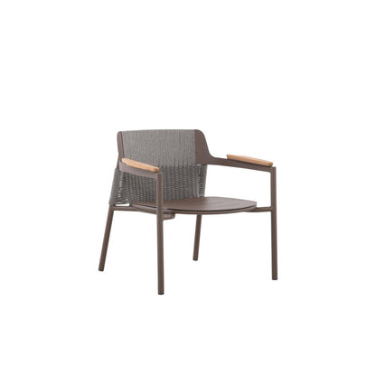 Aurora Outdoor Rope Leisure Chair with Teak Arm & Cushion