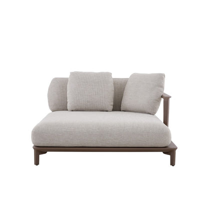 Aurora Outdoor Rope Lounge with Teak and Fiber Glass Coffee Table in Light Brown