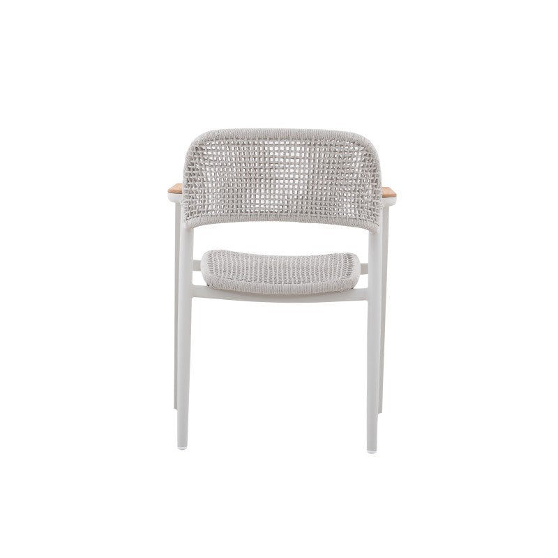 La Tour Outdoor Rope Dining Chair with Teak Arm