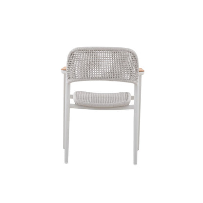 La Tour Outdoor Rope Dining Chair with Teak Arm