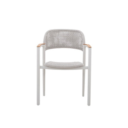 La Tour Outdoor Rope Dining Chair with Teak Arm