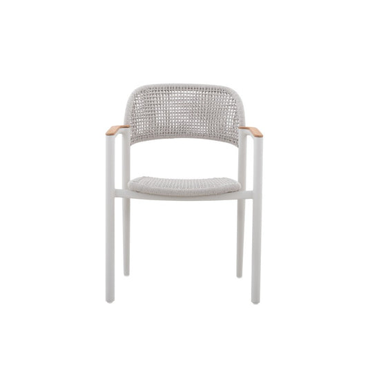 La Tour Outdoor Rope Dining Chair with Teak Arm