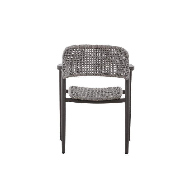La Tour Outdoor Rope Dining Chair with Teak Arm