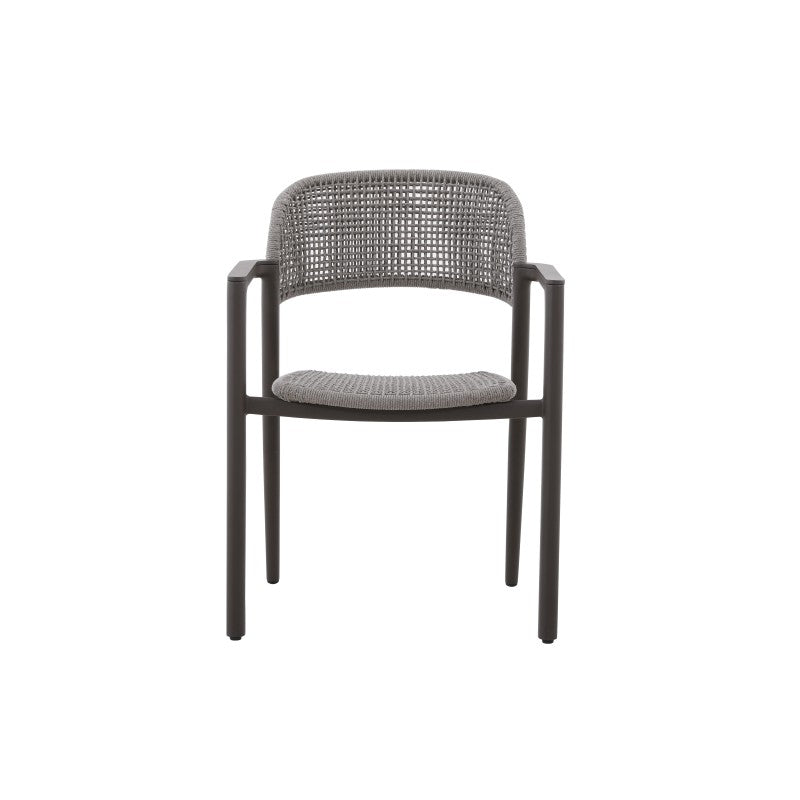 La Tour Outdoor Rope Dining Chair with Teak Arm