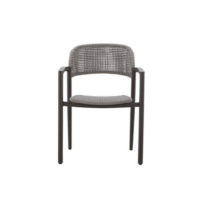 La Tour Outdoor Rope Dining Chair with Teak Arm