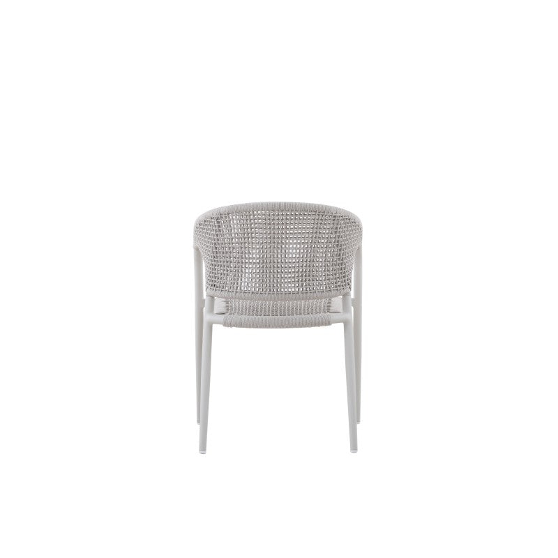 La Tour Outdoor Rope Dining Chair with Teak Arm in Beige