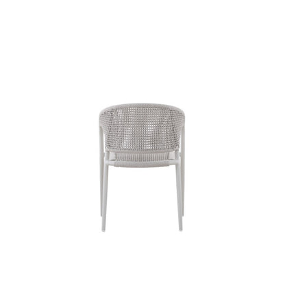 La Tour Outdoor Rope Dining Chair with Teak Arm in Beige