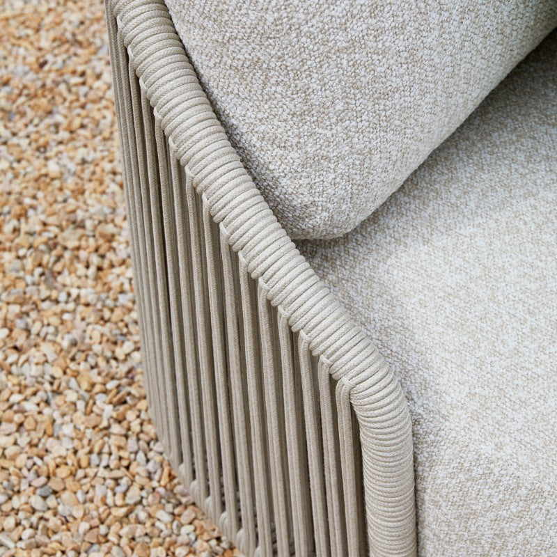 Orbit 5 Seater Outdoor Rope Lounge with Footrest - Beige