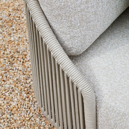 Orbit 5 Seater Outdoor Rope Lounge with Footrest - Beige
