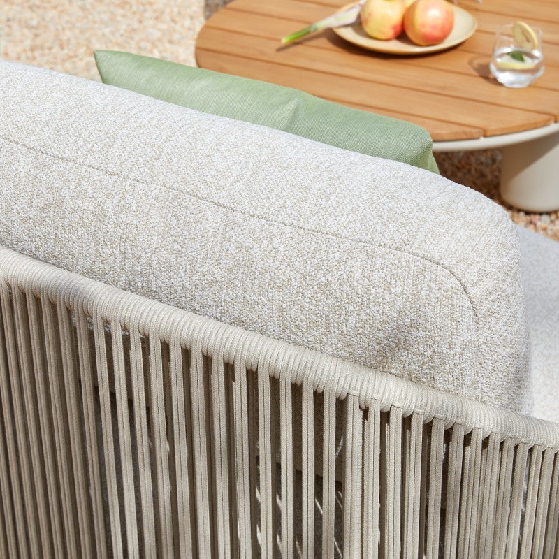 Orbit 5 Seater Outdoor Rope Lounge with Footrest - Beige