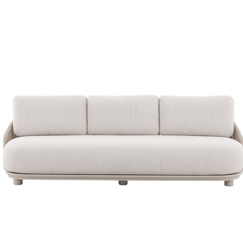 Orbit 5 Seater Outdoor Rope Lounge with Footrest - Beige