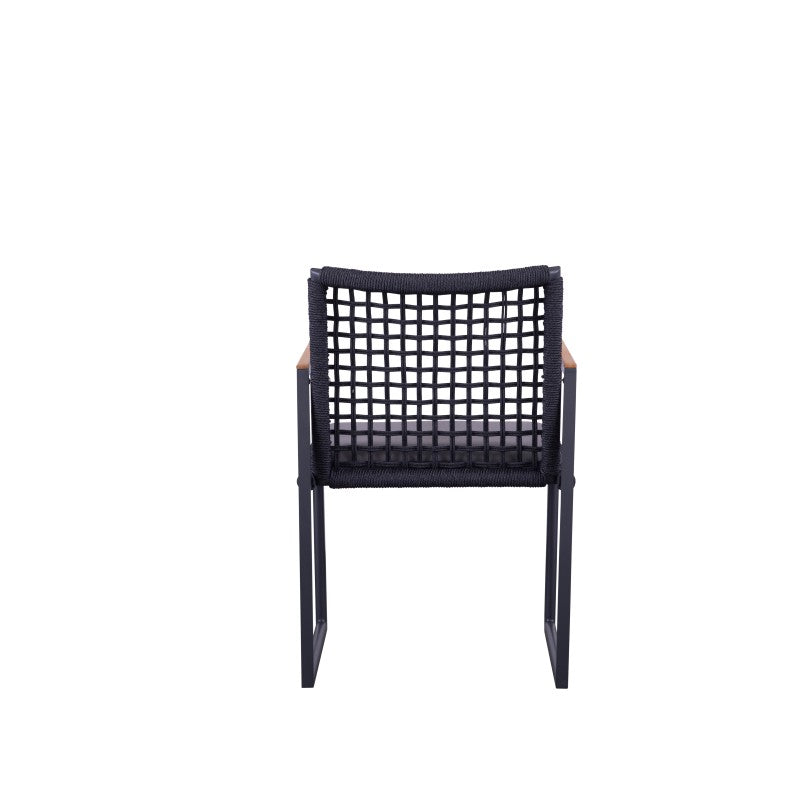 Sunrise Outdoor Rope Dining Chair with Teak Arm with Cushion