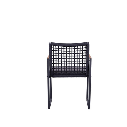 Sunrise Outdoor Rope Dining Chair with Teak Arm with Cushion