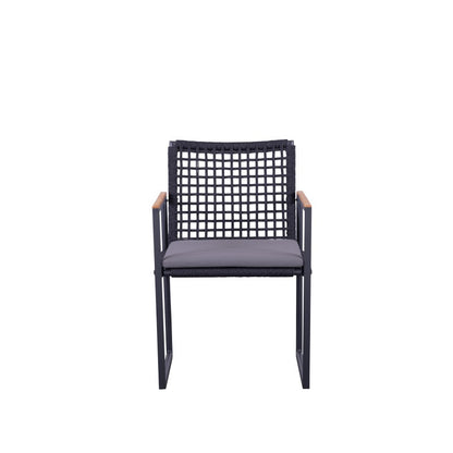 Sunrise Outdoor Rope Dining Chair with Teak Arm with Cushion