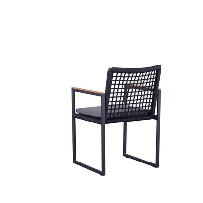 Sunrise Outdoor Rope Dining Chair with Teak Arm with Cushion