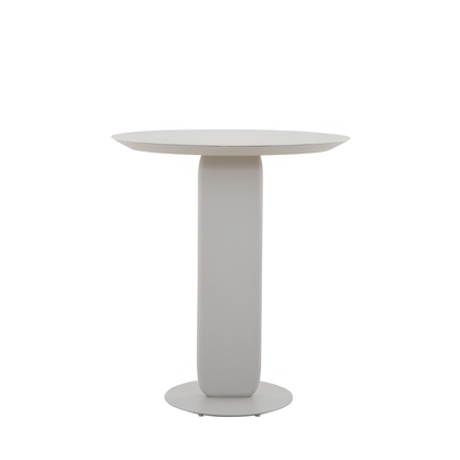 Vento Outdoor Aluminium Bar Table 90 cm with 2 Bar Chairs in Beige Frame and Green Rope