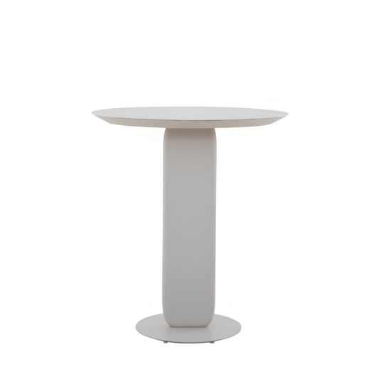 Vento Outdoor Aluminium Bar Table 90 cm with 2 Bar Chairs in Beige Frame and Green Rope